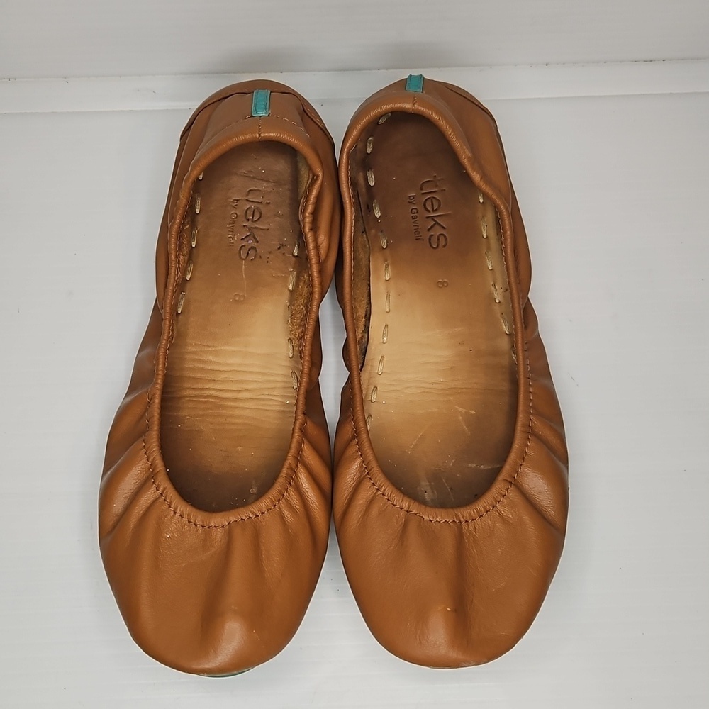 TIEKS Leather Flats in Chestnut Size 8